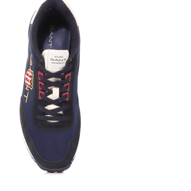 Pantofi sport bărbați GANT bleumarin din piele cu blazon 1741BPS639640BL