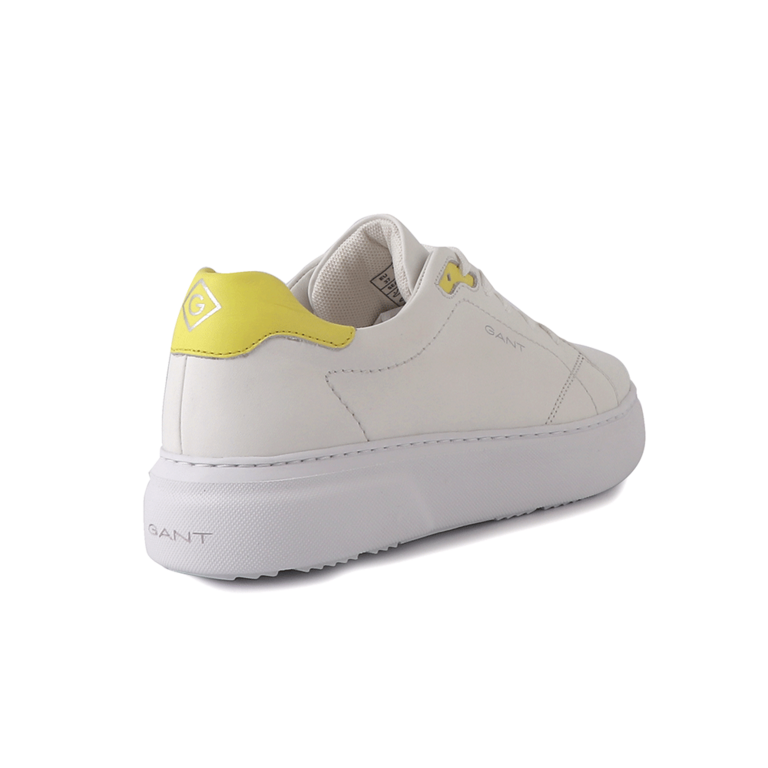 Pantofi sport femei Gant albi cu detalii galbene din piele 1741DP531581A