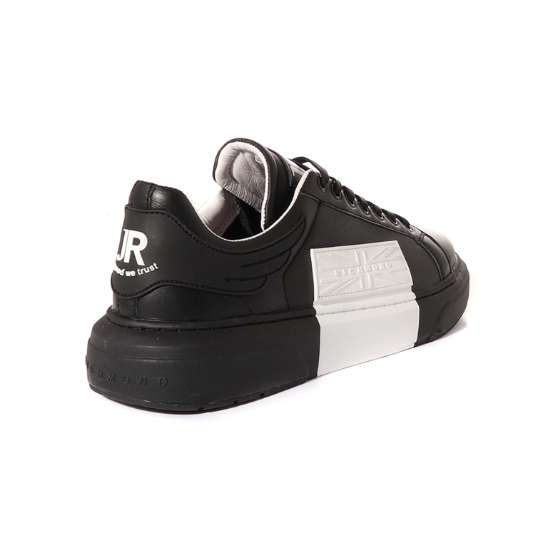 Pantofi sport bărbați John Richmond negri cu alb din piele 2261BP10105N