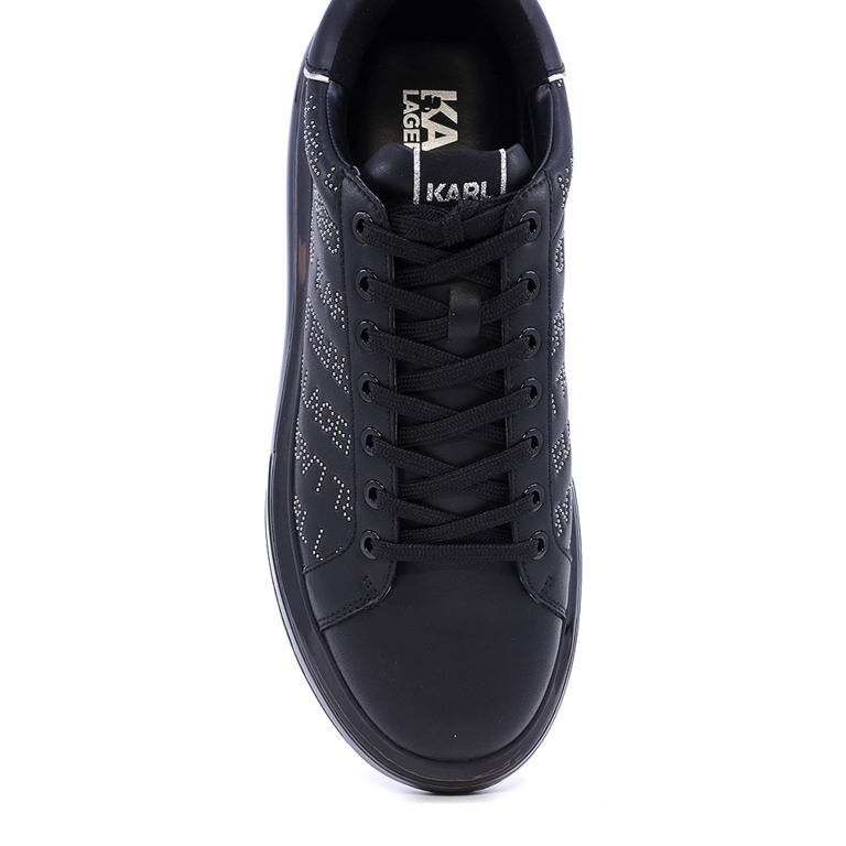 Sneakers bărbați Karl Lagerfeld Kapri Kushion Essential negri din piele 2057BP52671N