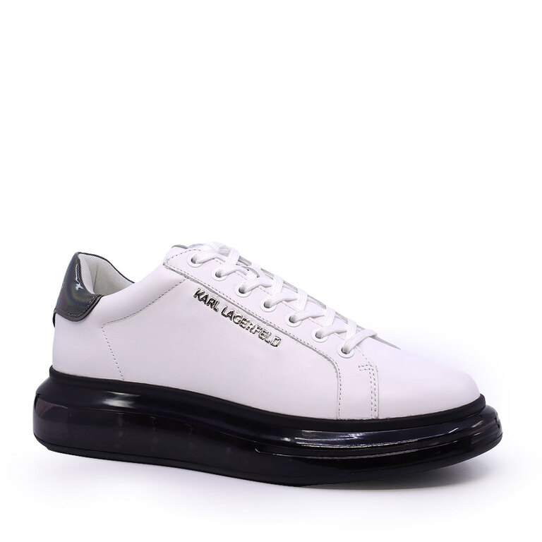 Sneakers bărbați Karl Lagerfeld Kapri Kushion Lo Lace albi din piele 2057BP52625A