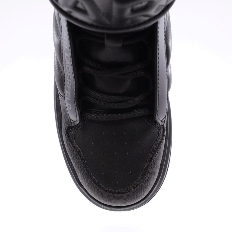 Sneakers high top femei Karl Lagerfeld negri din piele naturală 2056DG63555N