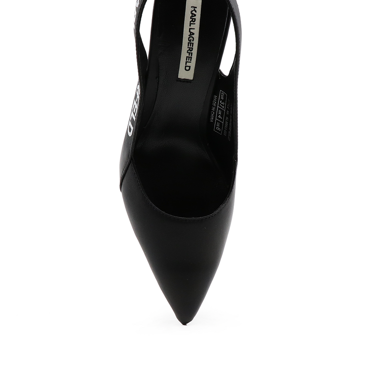 Pantofi decupați femei Karl Lagerfeld negri cu toc 2053DD30903N
