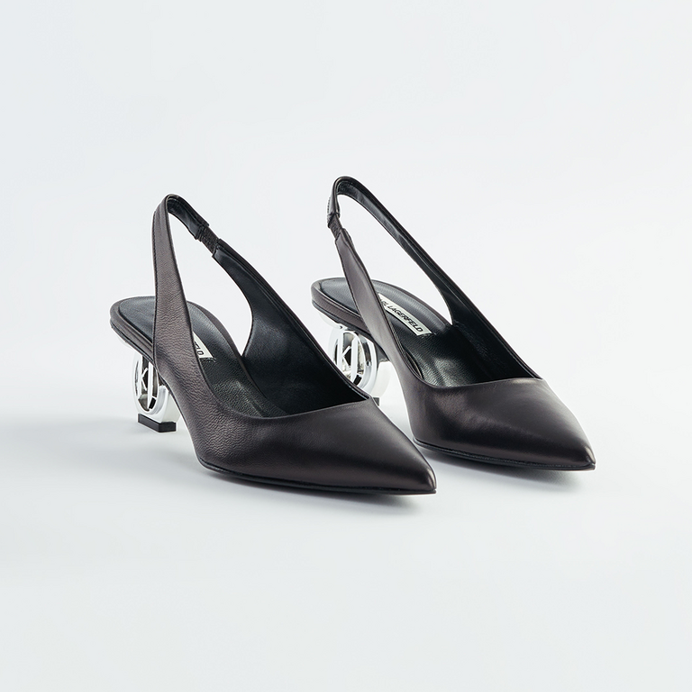 Pantofi decupați femei Karl Lagerfeld negri cu toc mic 2053DD32825N