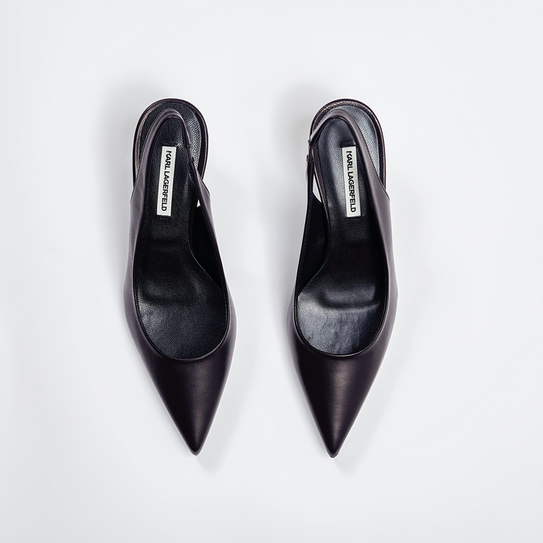 Pantofi decupați femei Karl Lagerfeld negri cu toc mic 2053DD32825N
