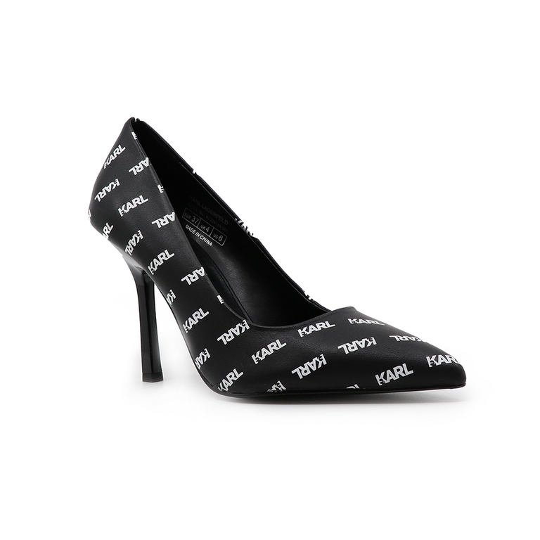 Pantofi femei Karl Lagerfeld negri cu toc 2053DP30914N