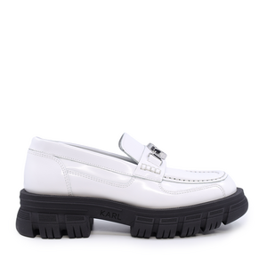 Pantofi loafers femei Karl Lagerfeld albi din piele 2055DP43820A