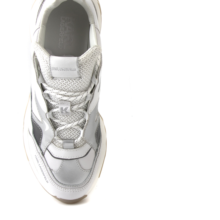 Pantofi sport femei Karl Lagerfeld albi din piele 2051dp62420a