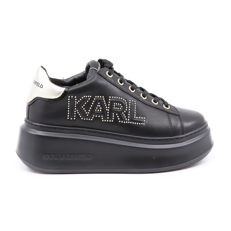 Pantofi sport femei  KARL LAGERFELD negri din piele 2052DP63521N