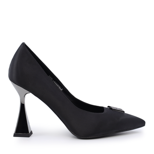 Pantofi stiletto femei Karl Lagerfeld negri din satin 2055DP32013N