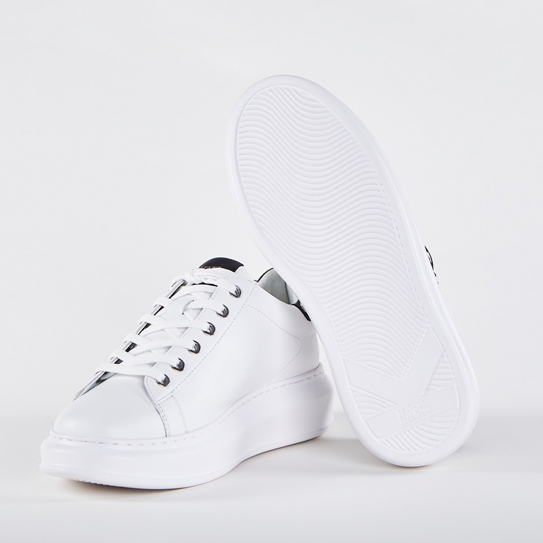 Sneakers femei Karl Lagerfeld albi din piele cu ținte metalice 2054DP62529A 
