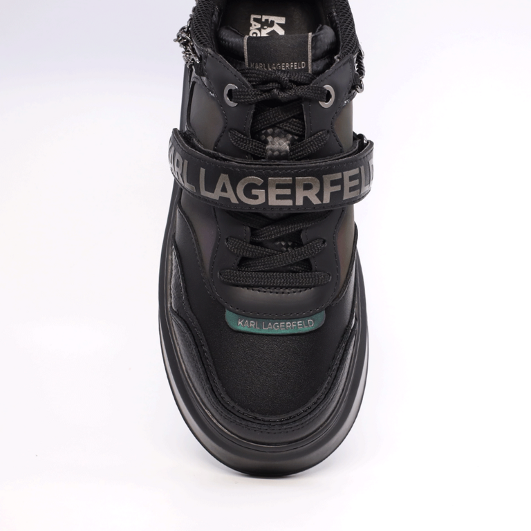 Sneakers femei Karl Lagerfeld Anakapri negri din piele cu lant decorativ 2056DP63540N