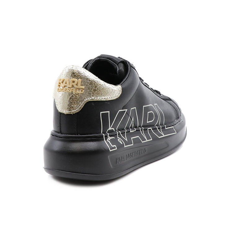 Sneakers femei Karl Lagerfeld negri cu auriu din piele 2053DP62511NAU