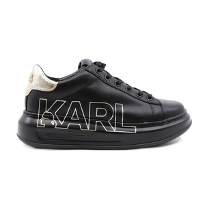 Sneakers femei Karl Lagerfeld negri cu auriu din piele 2053DP62511NAU