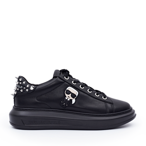 Sneakers femei Karl Lagerfeld negri din piele cu ținte metalice 2054DP62529N
