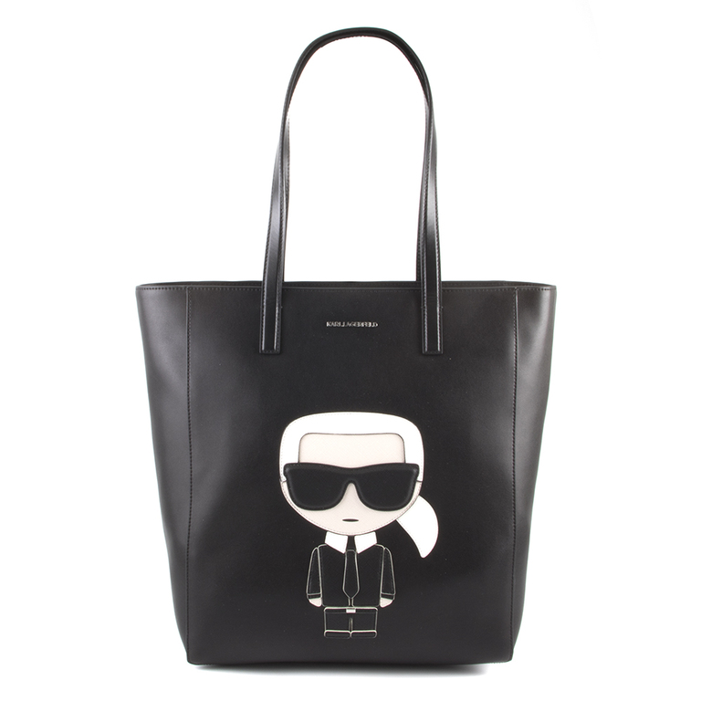 Poseta mid shopper femei Karl Lagerfeld neagra  cu logo 2060POSS3006N