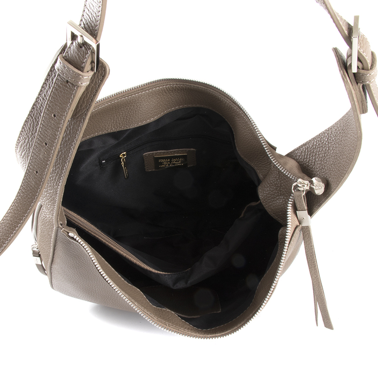 Poseta satchel femei Pierre Cardin taupe din piele 70POSP1831TA