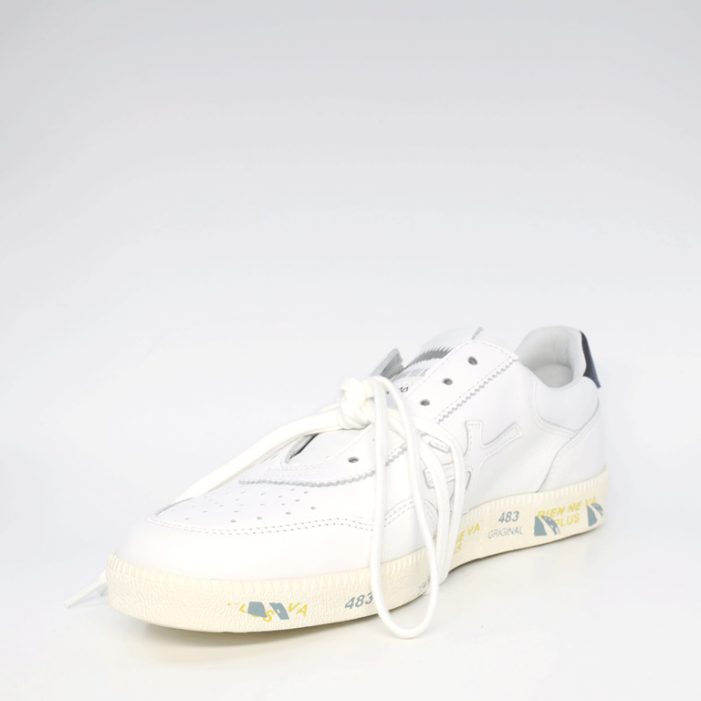 Sneakers tip slip on bărbați Premiata Clay alb din piele 1695BP6352A