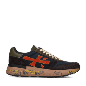 Sneakers bărbați Premiata Mick bleumarin din piele și textil 1690BP7721BL