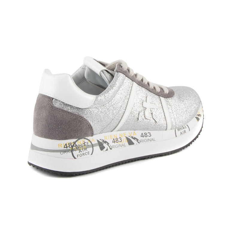 Pantofi sport femei Premiata argintii cu sclipici 1699DP4506GLAG