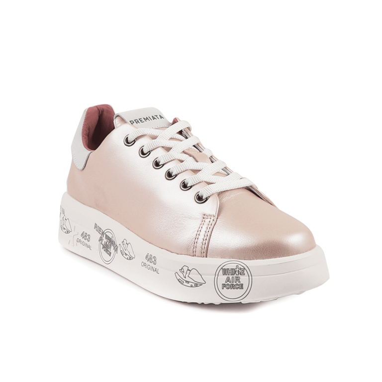 Pantofi sport femei Premiata Belle roz din piele 1691DP4536RO