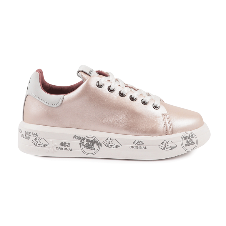 Pantofi sport femei Premiata Belle roz din piele 1691DP4536RO
