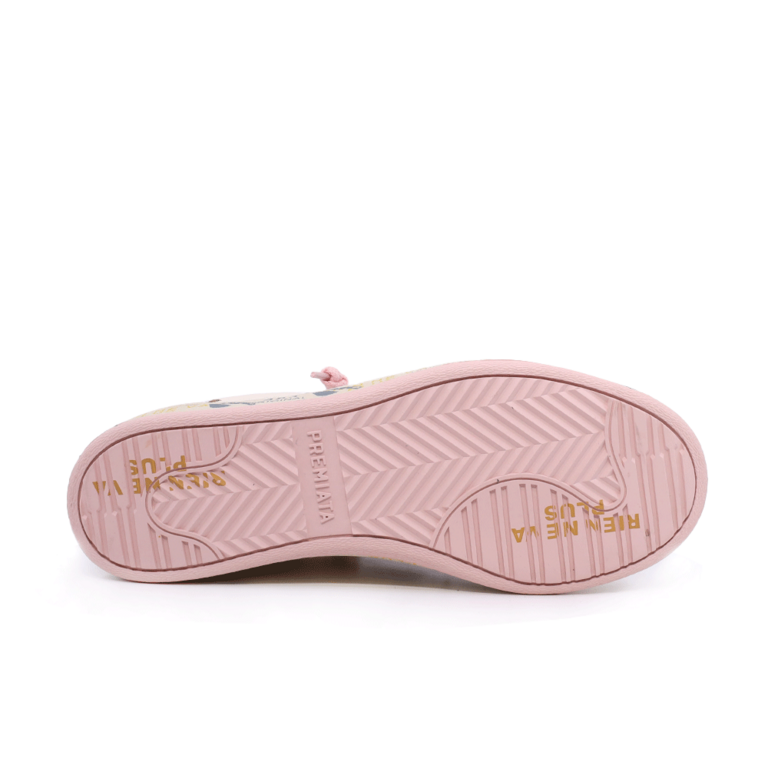 Sneakers femei Premiata  BSKT CLAY-D bej din piele naturală cu aspect vintage 1697DP6783ARO 