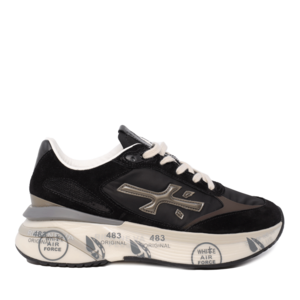 Sneakers femei Premiata Moe RunD negri din piele întoarsă și textil 1696DP6443N