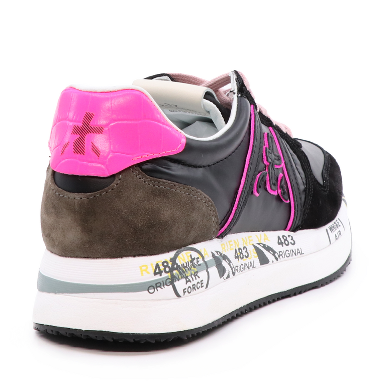 Sneakers femei Premiata Tris negri din piele 1694DP6050N