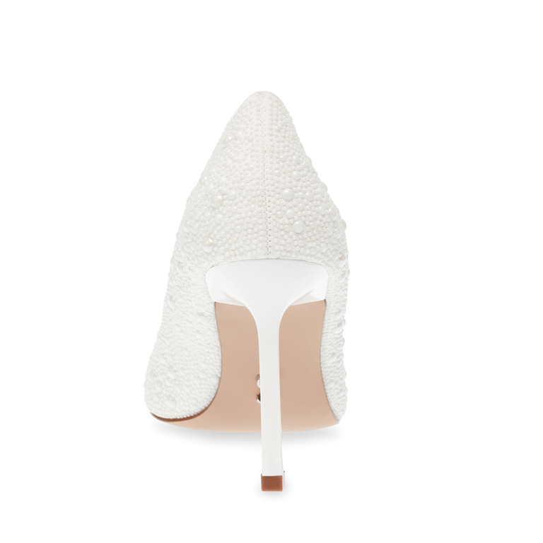 Pantofi tip stiletto femei Steve Madden Classie albi cu perle 1467DPCLASSIE-PA