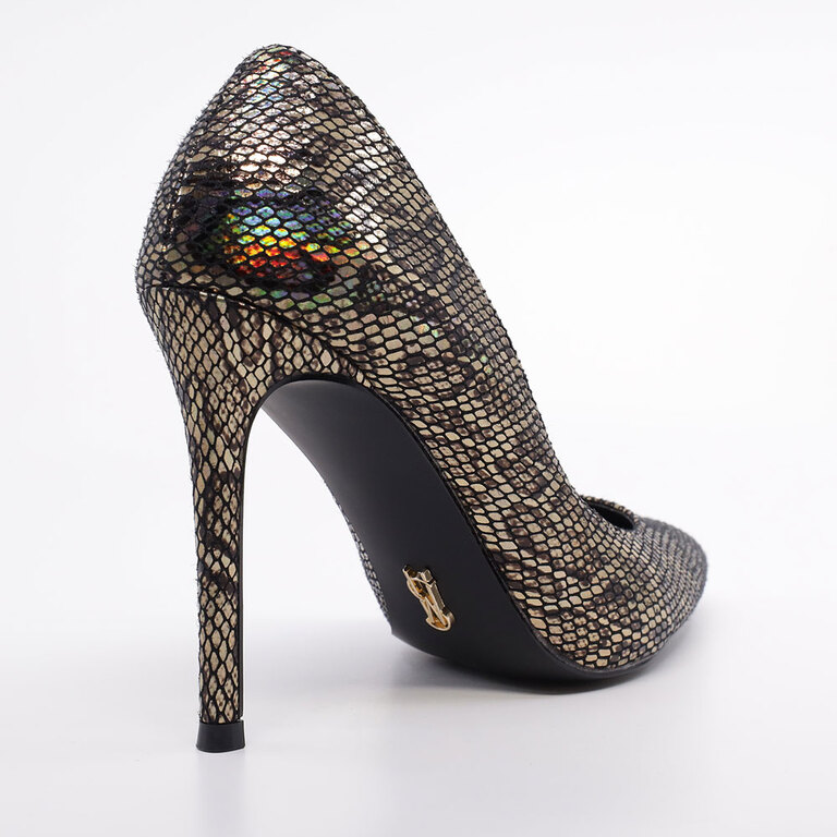 Pantofi tip stiletto femei Steve Madden Evelyn negri cu print snake 1467DPEVELYNSN