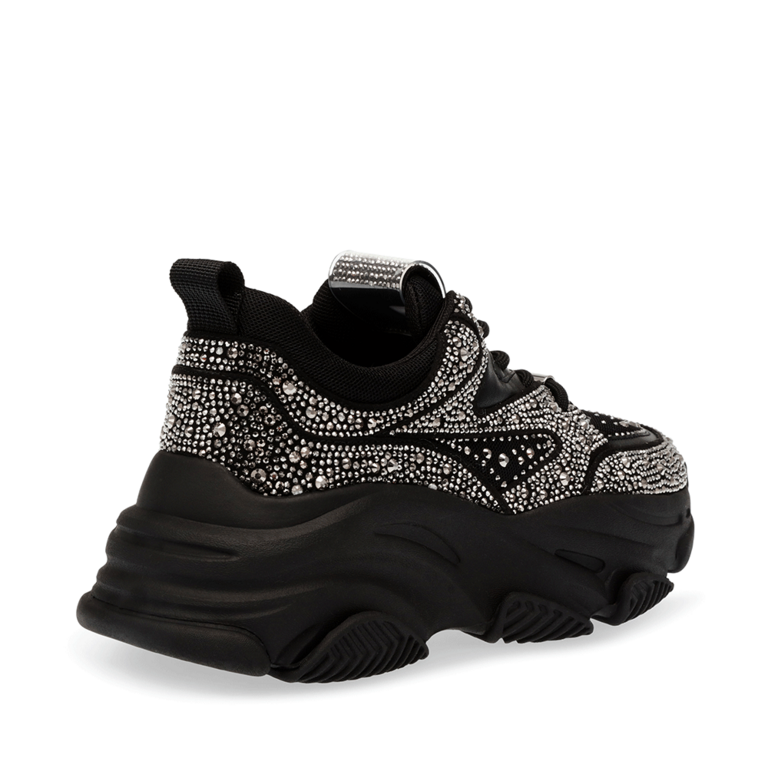 Sneakers femei Steve Madden negri din sintetic cu ștrasuri 1466DPPRIVYN