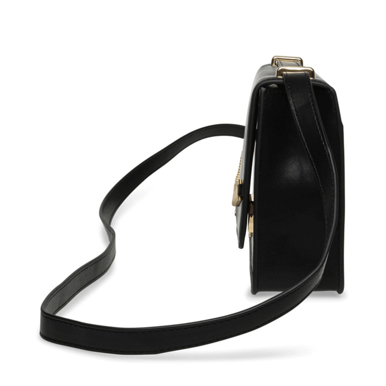 Poșetă tip satchel femei Steve Madden Timely neagră cu accesoriu metalic 1667POSSBTIMELYN
