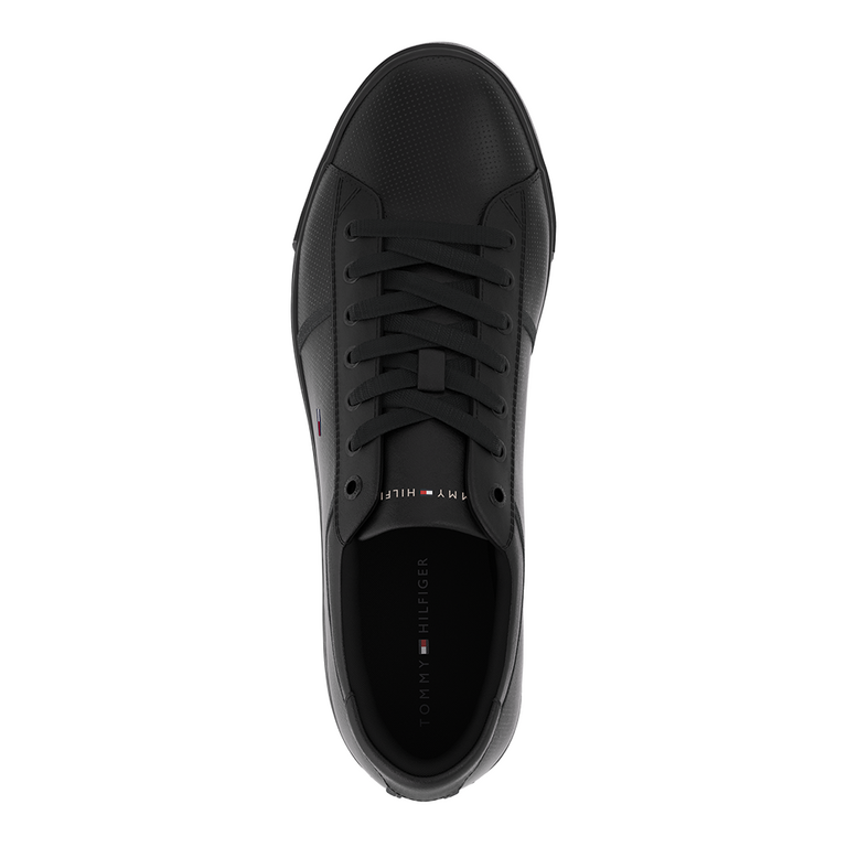 Sneakers bărbați Tommy Hilfiger negri din piele și material sintetic 3414BP4166N