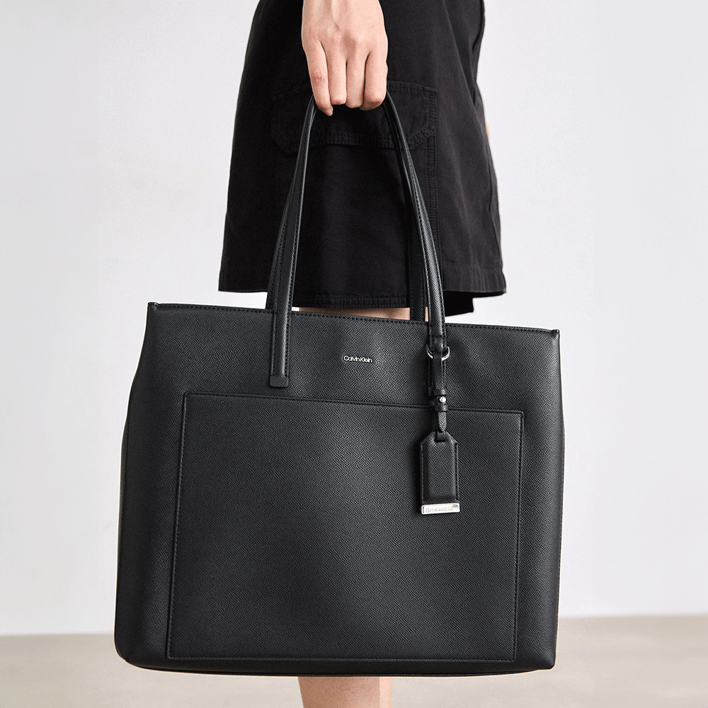 Poșetă shopper femei CK Calvin Klein neagră cu logo 3109POSS3086N