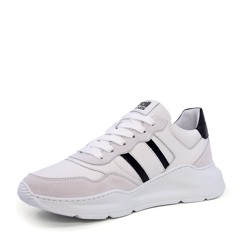 Sneakers barbati Cavalli Class albi din piele 3497BP24123A