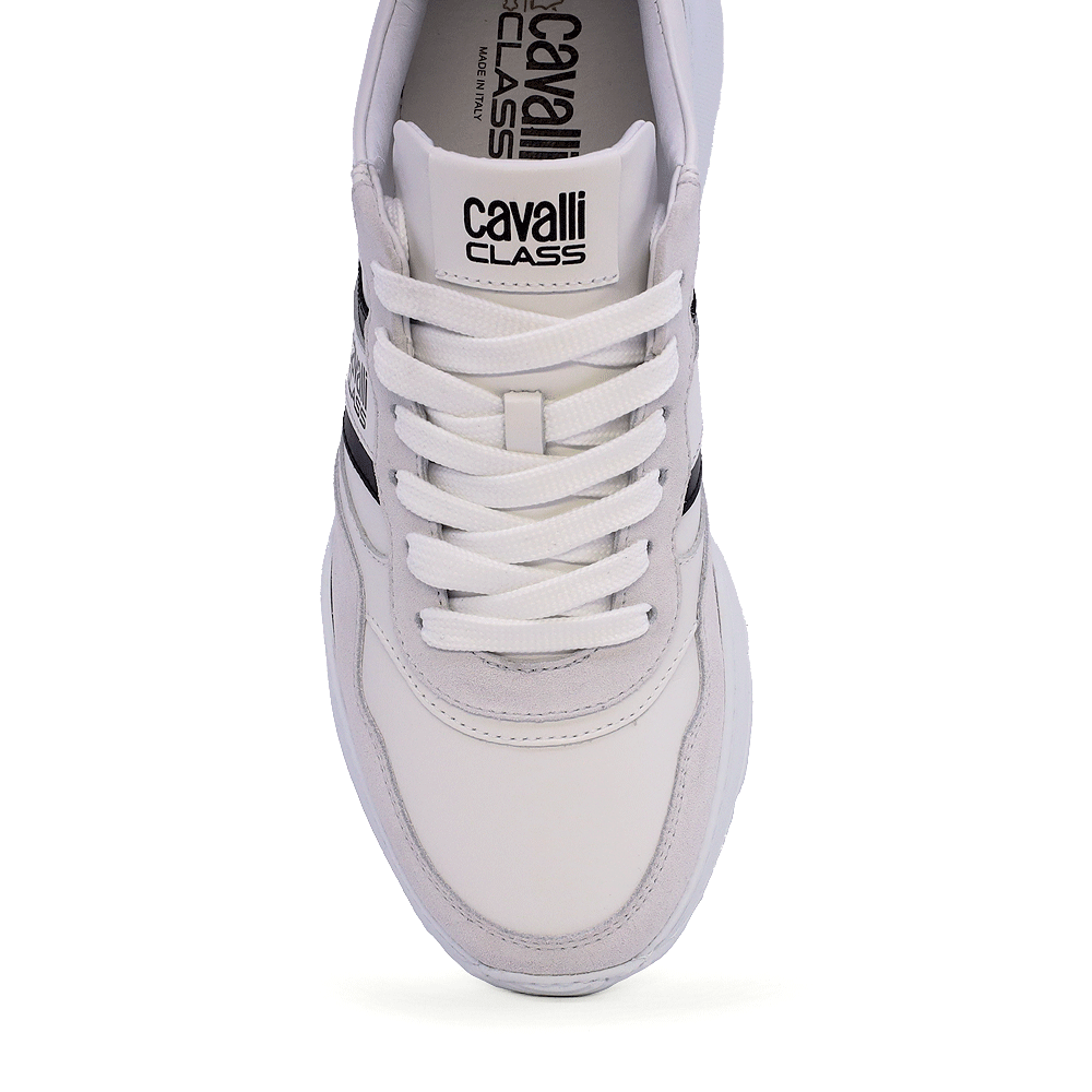 Sneakers barbati Cavalli Class albi din piele 3497BP24123A
