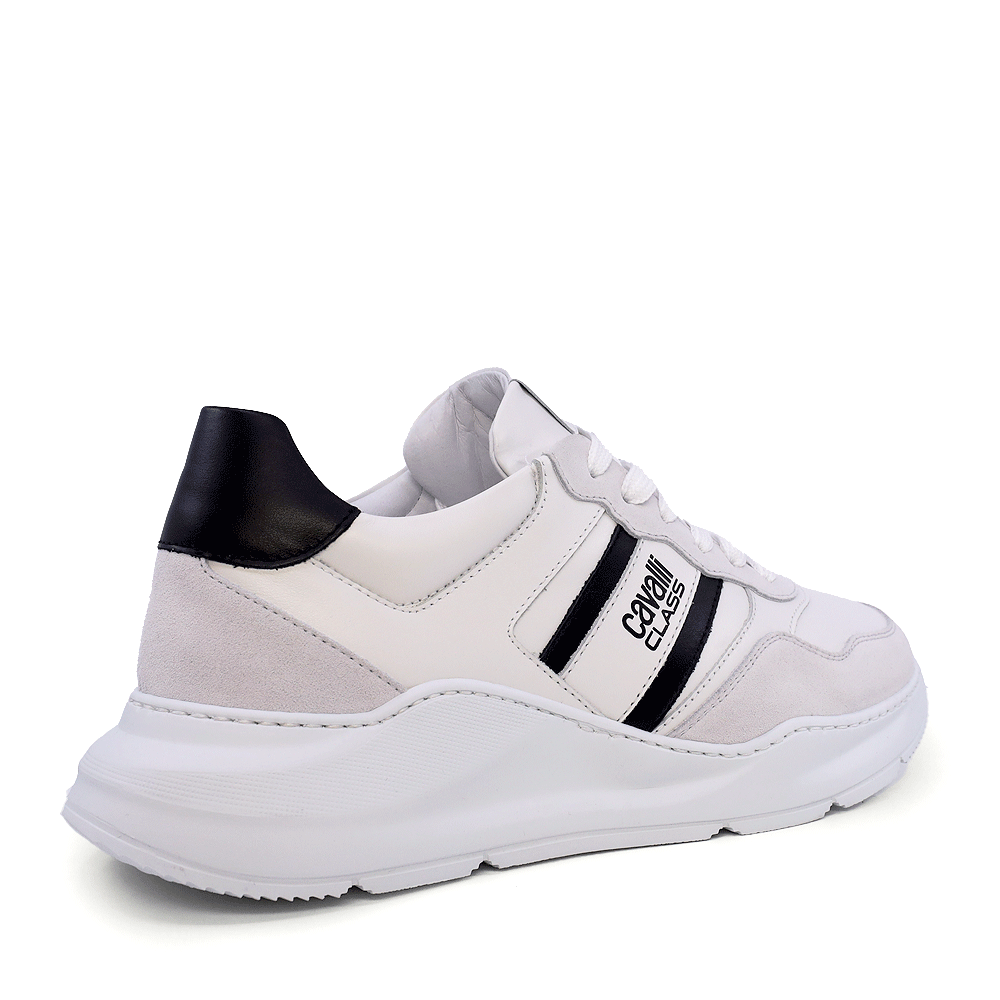 Sneakers barbati Cavalli Class albi din piele 3497BP24123A