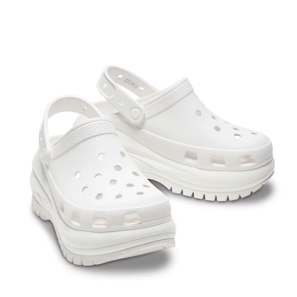 Saboți femei CROCS Mega Crush Clog albi 3909DSL207988A