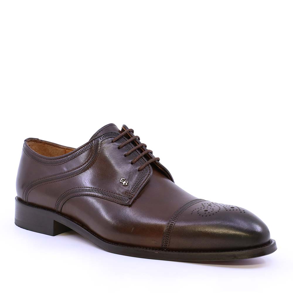 Pantofi derby bărbați Enzo Bertini maro din piele naturală 3689bp1459m