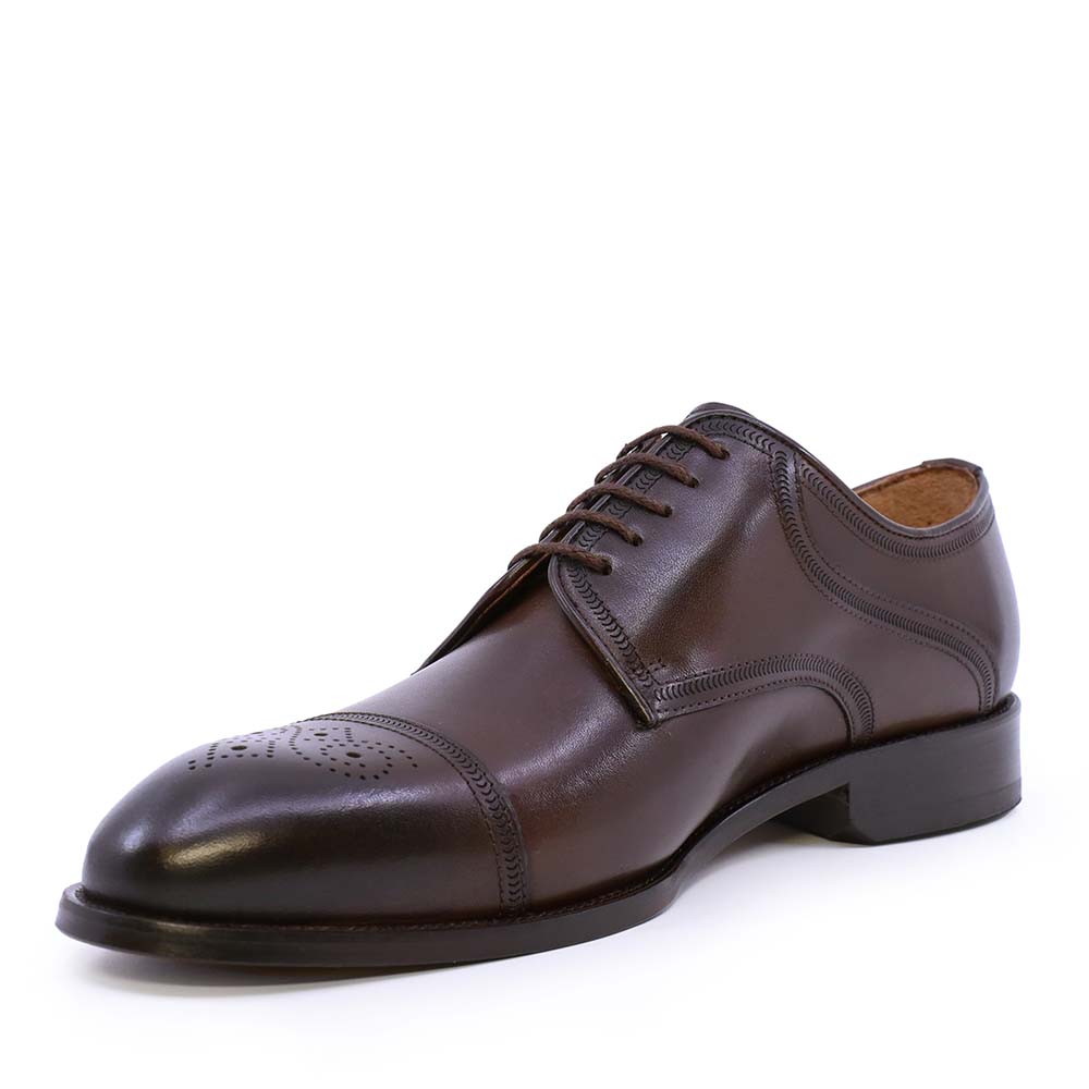 Pantofi derby bărbați Enzo Bertini maro din piele naturală 3689bp1459m