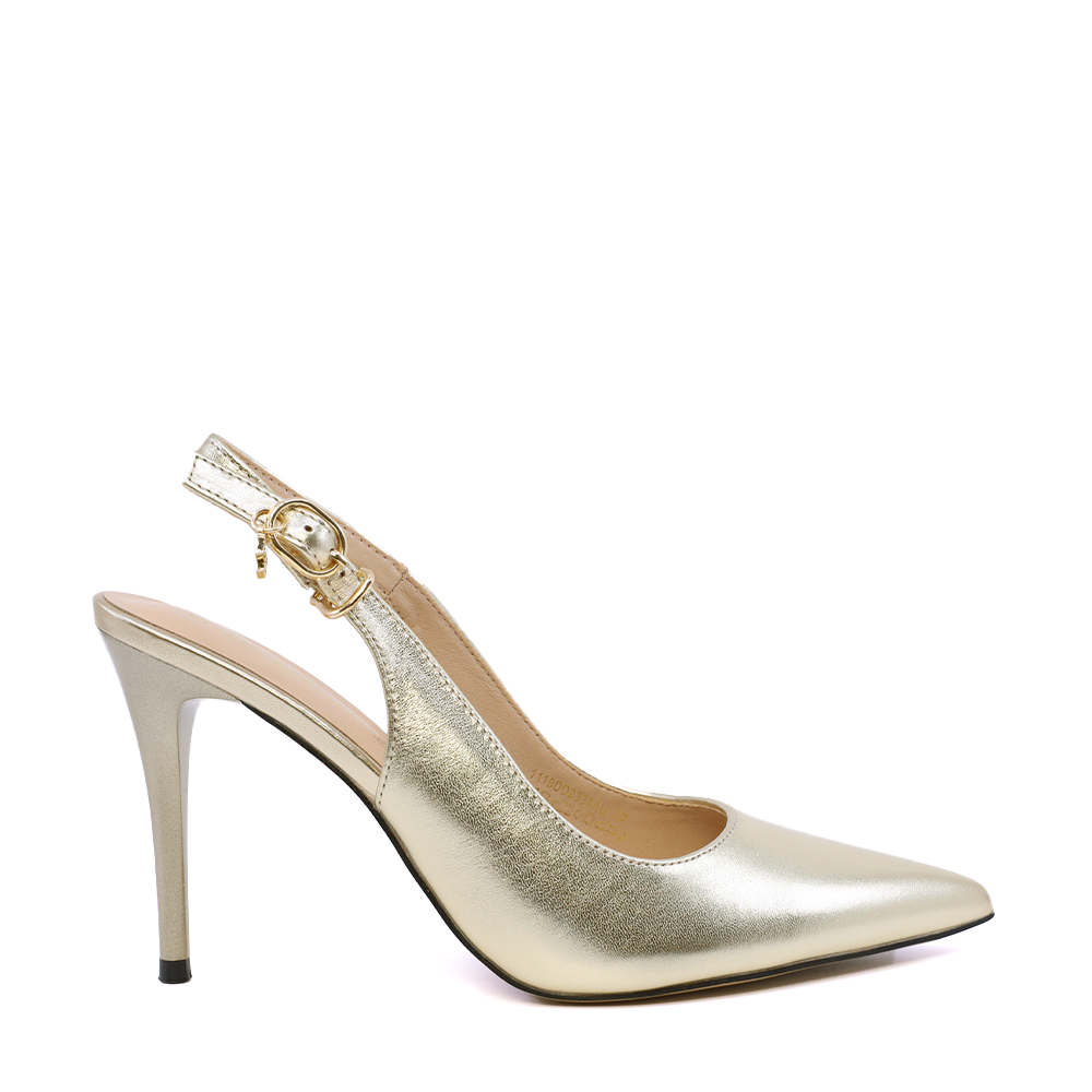 Pantofi stiletto slingback femei Enzo Bertini aurii din piele   1119DD2336AU