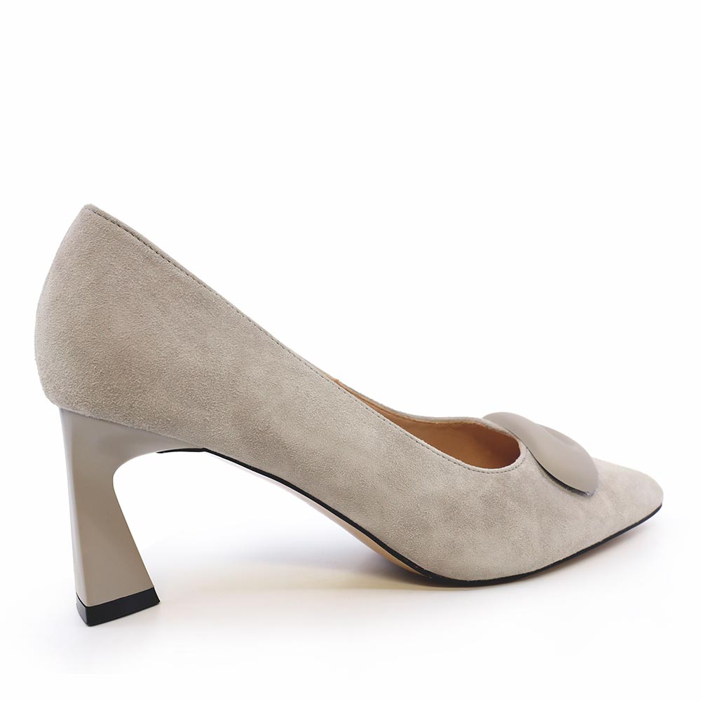 Pantofi cu toc mediu femei Enzo Bertini gri din piele întoarsă 1129DP4062VGR