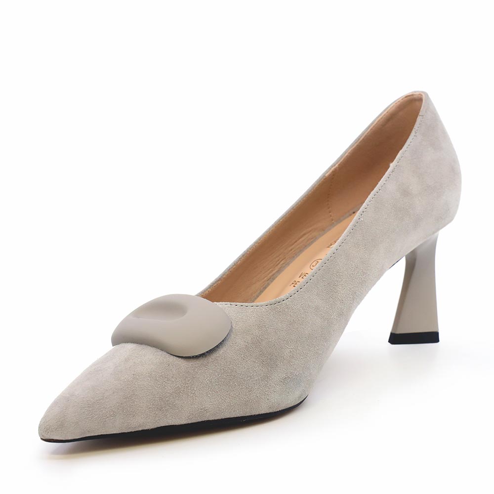 Pantofi cu toc mediu femei Enzo Bertini gri din piele întoarsă 1129DP4062VGR
