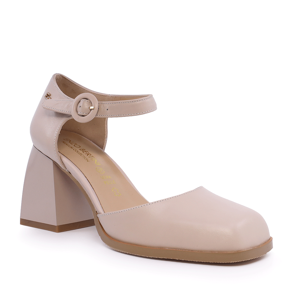 Pantofi Mary Jane femei Enzo Bertini bej din piele naturală 1127DP3203BE