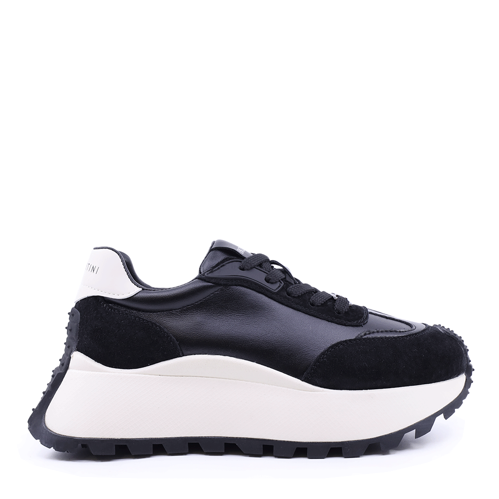 Sneakers femei Enzo Bertini negri din piele naturală și piele întoarsă 3869dp030n