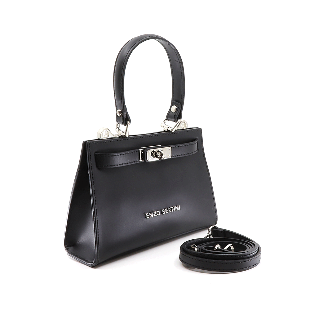 POȘETĂ SATCHEL ENZO BERTINI NEAGRĂ DIN PIELE 154posp2560n