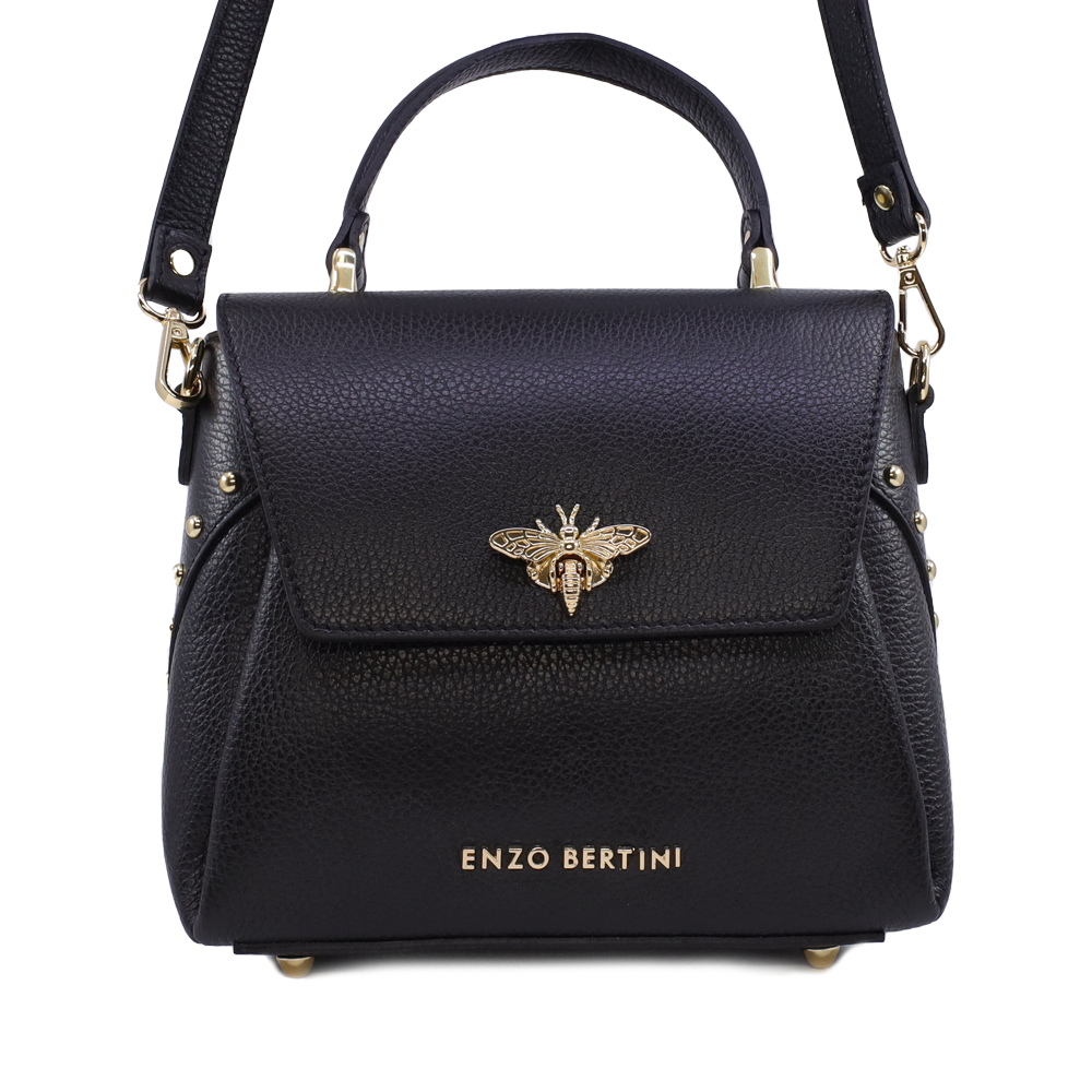 Enzo Bertini Poșetă satchel Enzo Bertini neagră din piele naturală