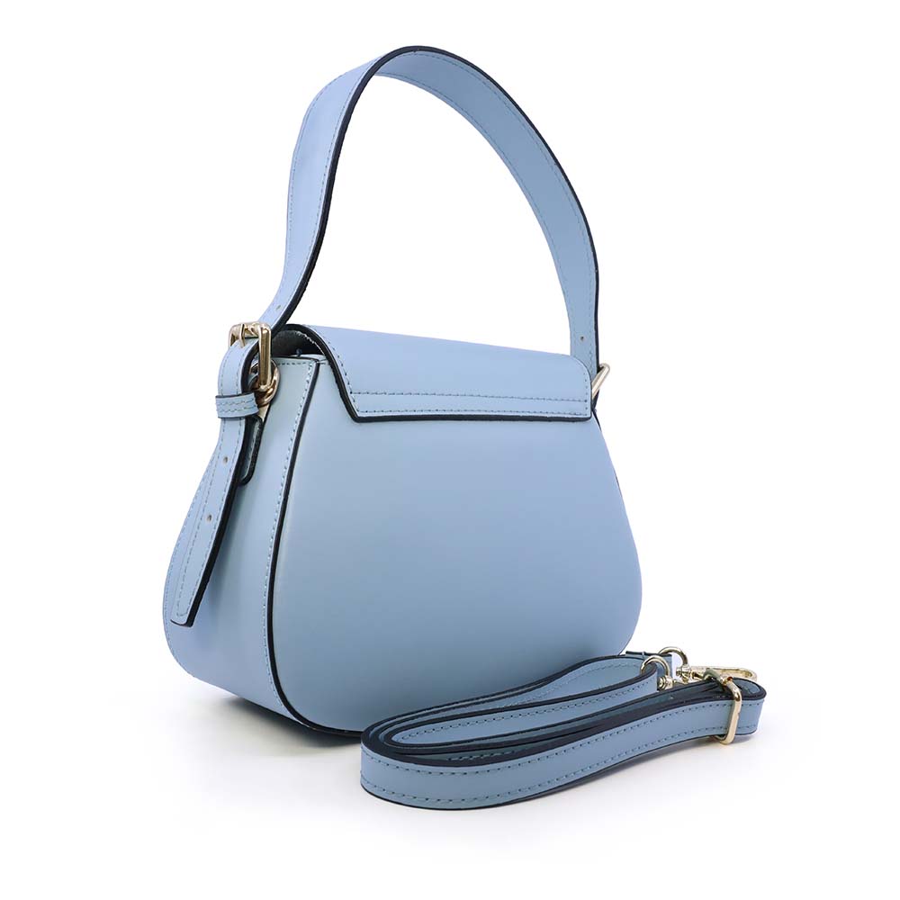 Poșetă satchel femei Enzo Bertini azur din piele naturală 154posp3573az 