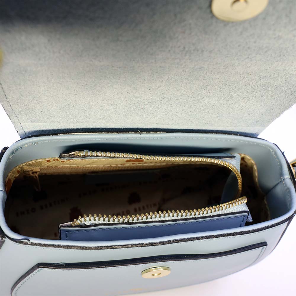 Poșetă satchel femei Enzo Bertini azur din piele naturală 154posp3573az 